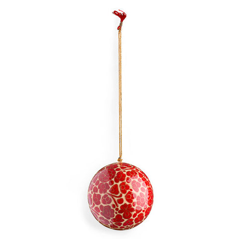 4 Papier Mache Balls : Assorted Designs in Red